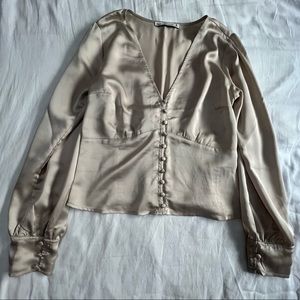 button down silk shirt